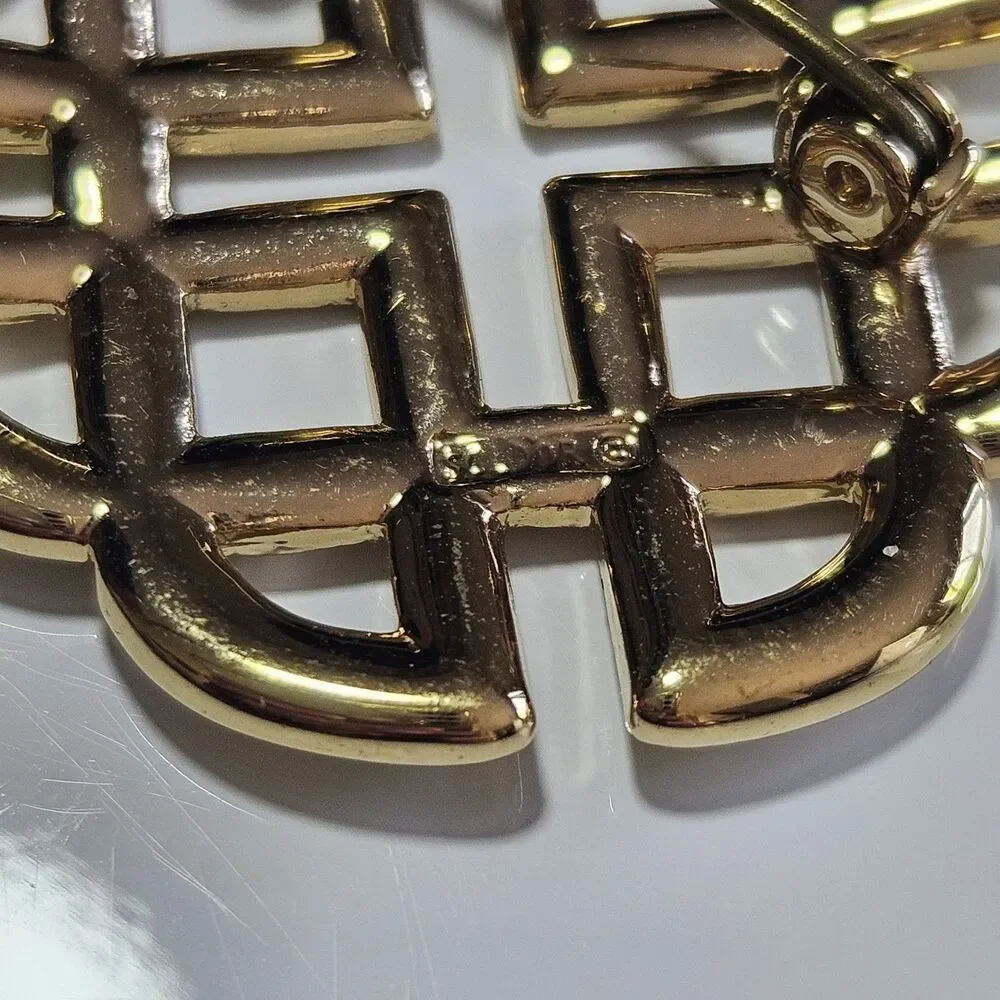 Vintage Soldor Signed Gold Tone Circular Celtic Knot Brooch